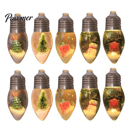 Durable LED Bulb String Lights Christmas Snow Ball Vintage 10/20 Bulbs Light Long-lasting Fairy with Scene for Home Patio Fireplace Xmas Tree