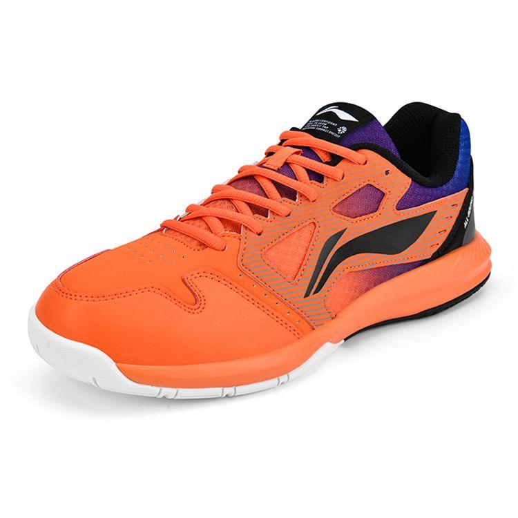Li-Ning Light Feather Series Lightning Hero 1.0 Comfortable Non-Slip Breathable Low-Top Badminton Shoes Unisex Shoes Crimson Orange Black AYTT035-3