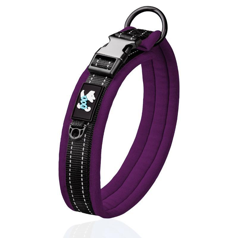 Pet Collar Adjustable Size Night Reflective Webbing Space Cotton Breathable Pet Collar