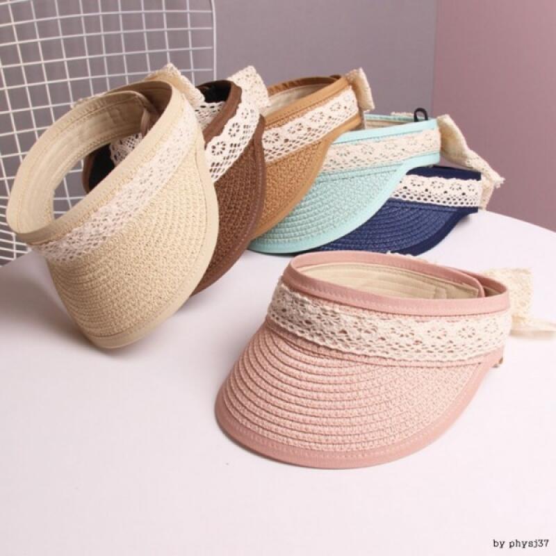 Children s lace straw summer hat ivory