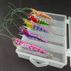 Luminous Squid Fishing Jigs Realistic Glitter Shrimp Sharp Barbed Hooks For Saltwater Offshore Squid Cuttlefish Fishing