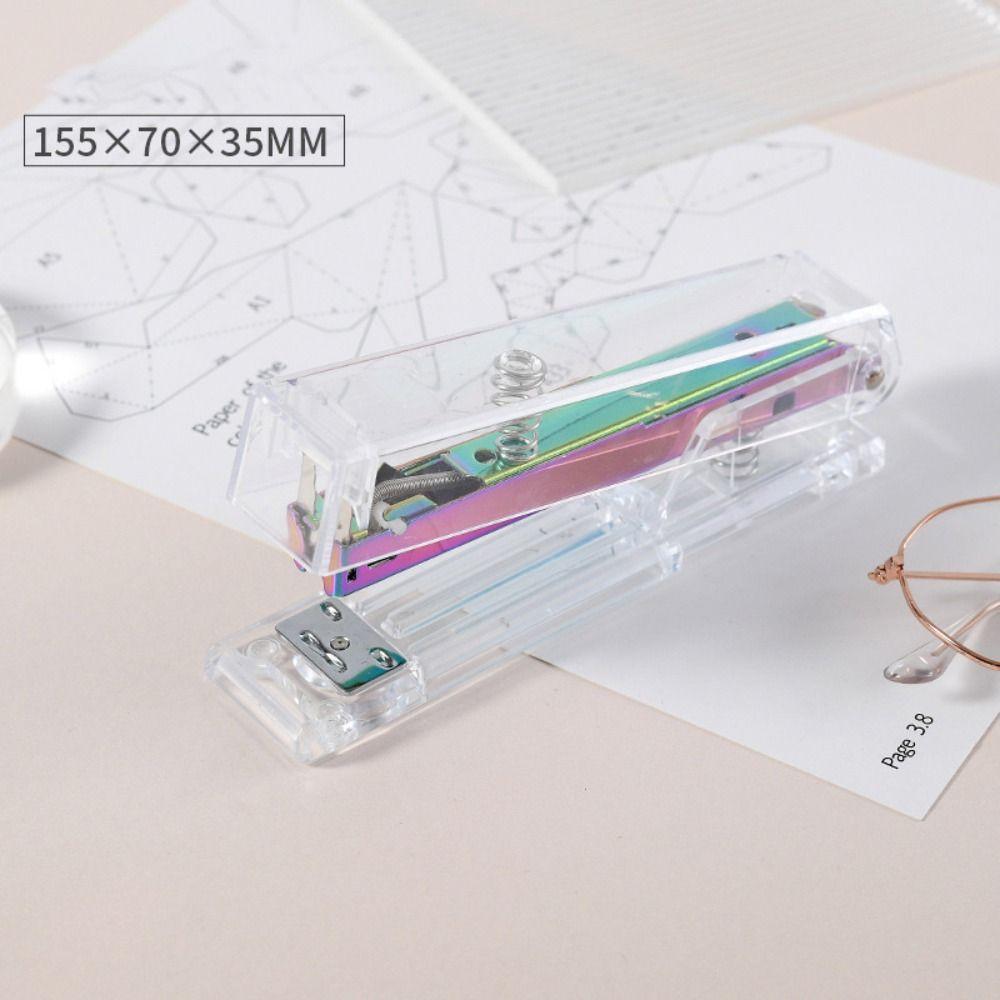 Rose Gold Transparent Stapler Manual Book Binding Machines Paper Stapler  School Office Supplies