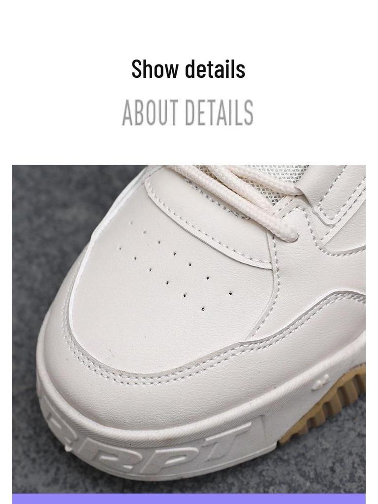 Niche Versatile Height-Increasing White High-Top Sneakers for Men - Trendy Casual Sports Shoes for Spring, Summer, and Autumn.