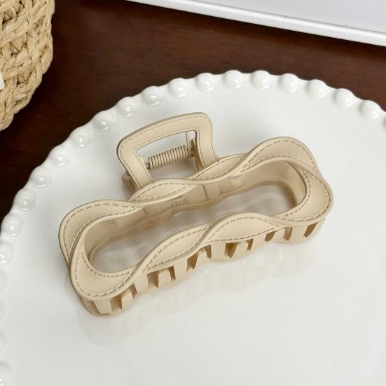 Haarkralle Hohl Geometrisch Verdrehtes Rechteck Design Hinterkopf Haarspange Stabiler Halt Halboffene Hochsteckfrisur Haarspange Lässiges Haaraccessoire