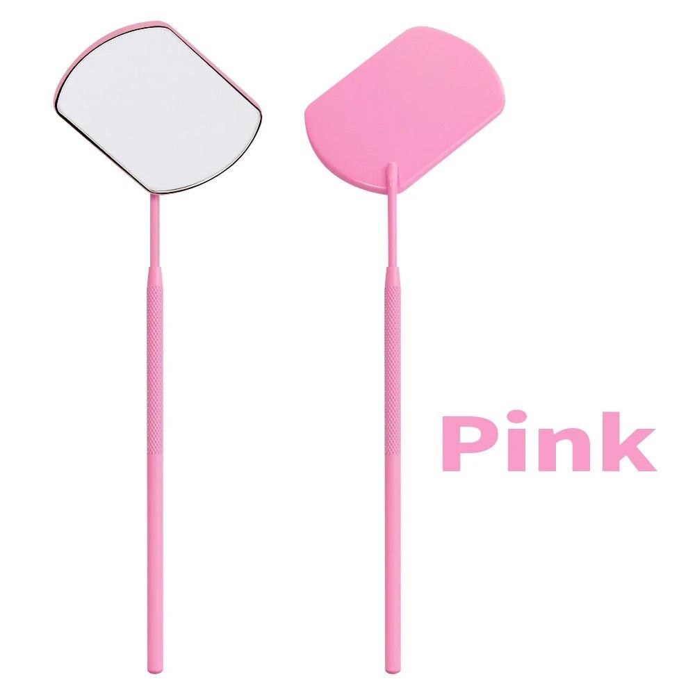 1 Pcs Grafting Eyelash Extensions Checking Mirror Stainless Steel Material Hand Held Makeup Tools Supplier