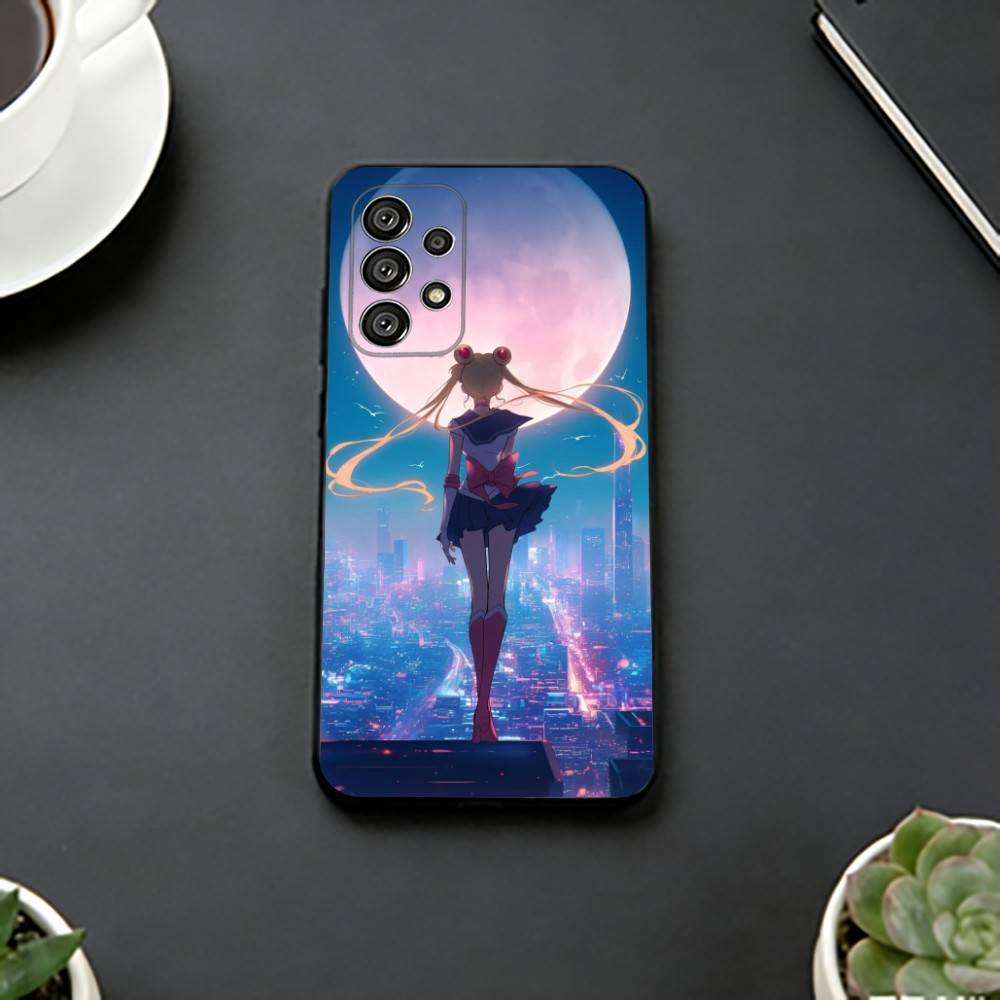 Custodia per Telefono Sailor Moon A-Anime per Samsung S25,S24,S21,S22,S23,S30,Ultra,S20,Plus,Fe,Lite,Note,10,Copertura Nera
