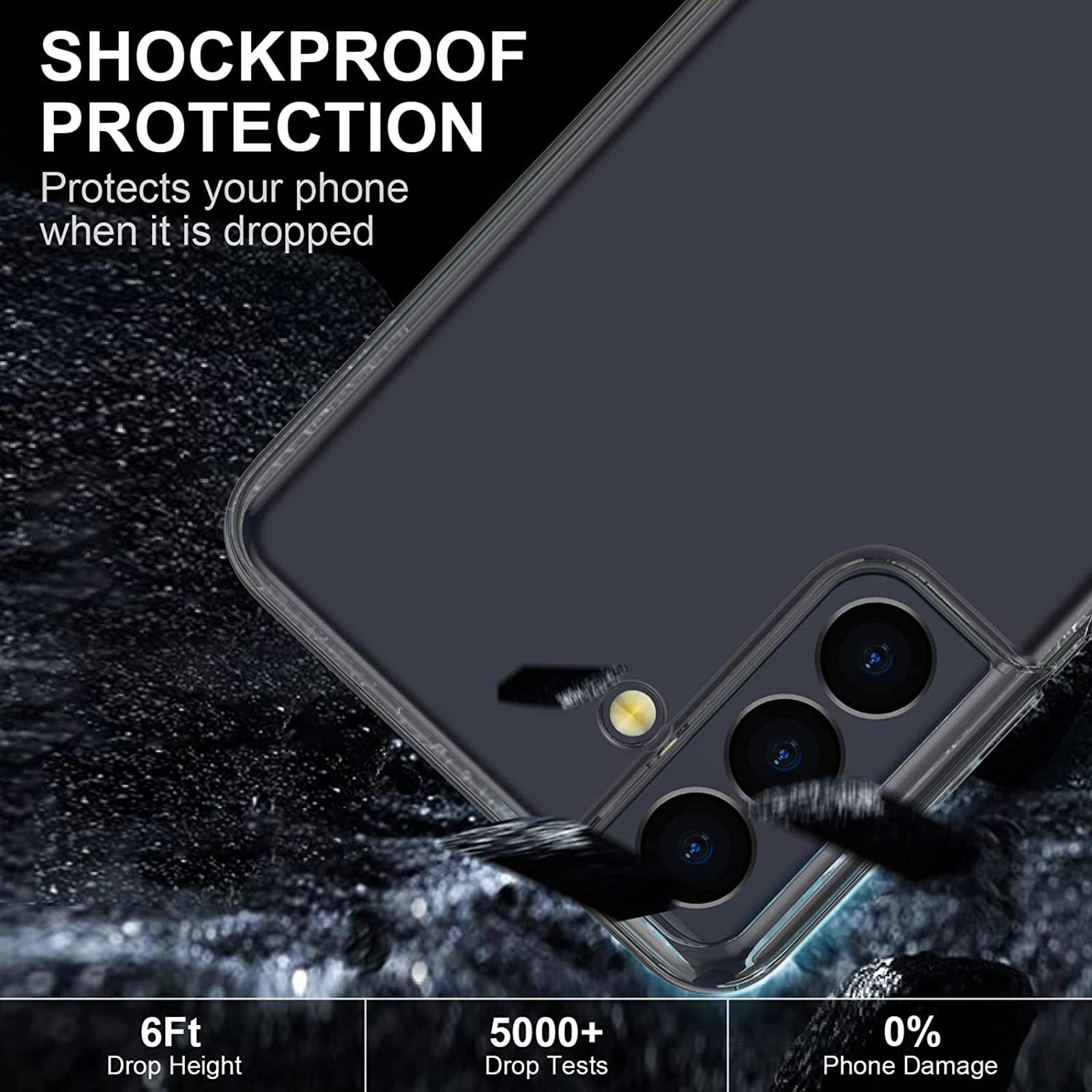 

For Samsung Galaxy S22 5G Mobile Phone Case Precise Cutouts Clear Soft TPU Anti-fingerprint Well-protected Phone Cover A