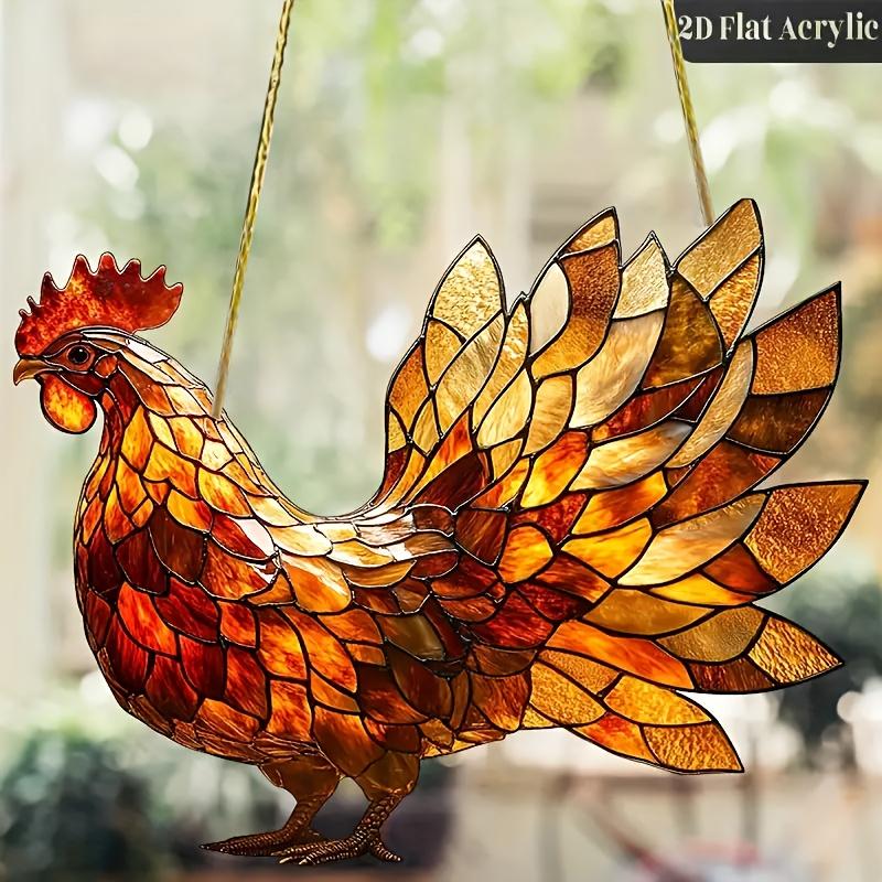 1 Piece Eye-catching Rooster 2D Acrylic Pendant, Perfect for Garden Decoration, Adding Farmhouse Charm To The Kitchen and Porch