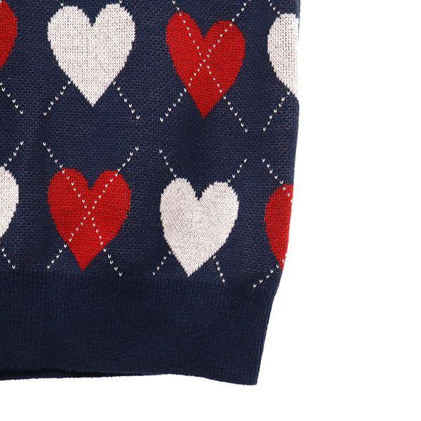 Samantha Thavasa Heart Golf Knit Vest S Navy Women Used