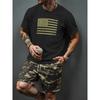 Nuovo Set da Uomo con Ancora Blu Marina T-Shirt Estiva da Esterno & Pantaloncini con Coulisse Set Due Pezzi Abbigliamento Sportivo Casual