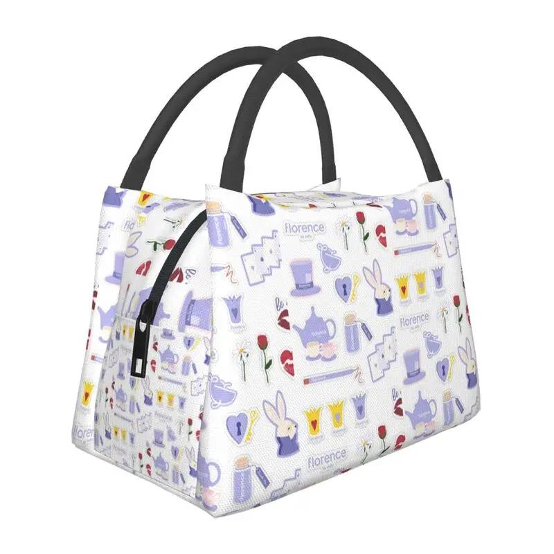 Custom Lipstick Florence By Mills Lunch Bag Women Cooler Warm Insulated Lunch Box for Picnic Camping Work Travel