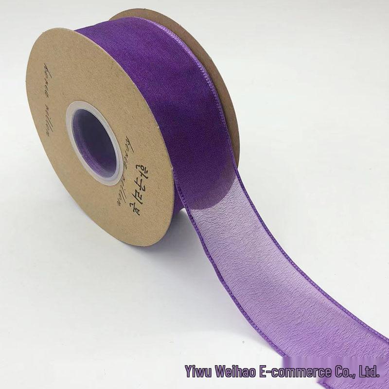 Rainbow Pearl Yarn Ribbon for DIY Projects – 4cm Headwear, Bouquet, and Fresh Flower Packaging Bow Streamer