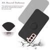 Coque Silicone - BOOLING - pour Samsung Galaxy S23 Plus - Noir - Souple - Anneau Support 360°