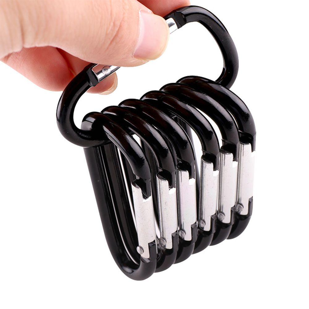 Equipment Black-color Aluminium Climbing Button Camping Hiking Hook Buckle Keychain Alloy Carabiner