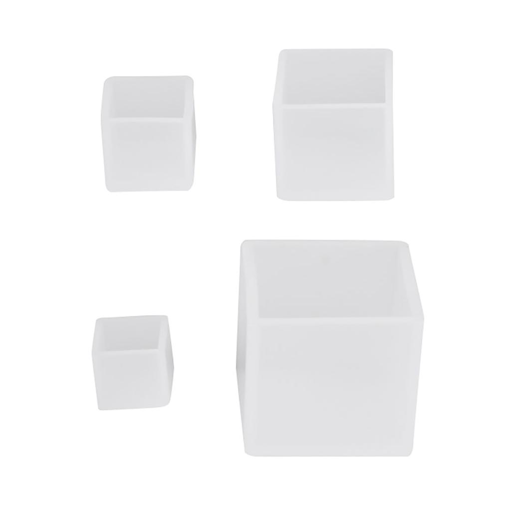 4 Pcs Different Sizes Square Silicone Epoxy Resin Molds For Diy Ornaments Crafts