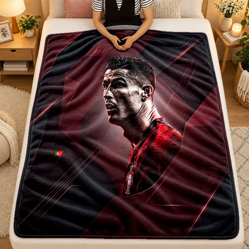 Koc Flanelowy Cristiano Ronaldo Ciepły Miękki Koc Rzutowy do Użytku Wewnętrznego Sofa Łóżko Salon