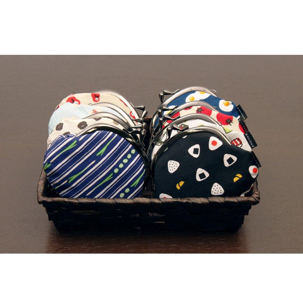 Wabunka Furoshiki Japanese Accessory Clasp Pouch Tomato Dot (3.3 inches, Pattern)