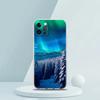For iPhone 15 16 14 13 12 Mini 11 Pro Max XS X XR SE 7 8 Plus Silicone Clear Cover Beautiful Northern Lights Luxury Phone Case