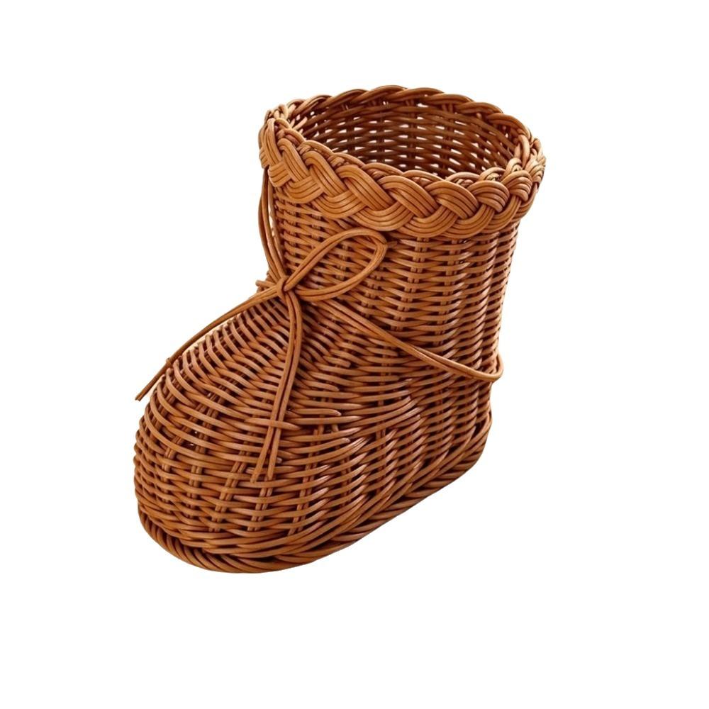 Plastic Boot Shaped Basket Handwoven Handwoven Storage Basket Rattan Storage Tray  for Kitchen