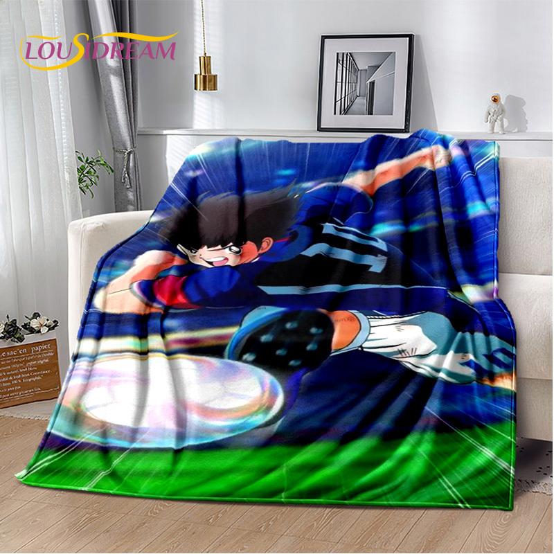 Captain Tsubasa Anime Soccer Cartoon Blanket,Soft Throw Blanket for Home Bedroom Bed Sofa Picnic Travel Office Cover Blanket Kid