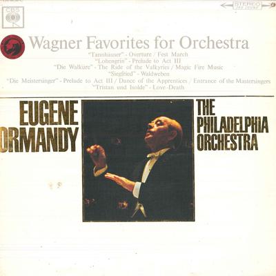 LP-skiva EUGENE ORMANDY, PHILADELPHIA ORCHES - Wagner Favorites For Orchestra OS808C CBS COLUMBIA 1967 Japan Klassisk Begagnad