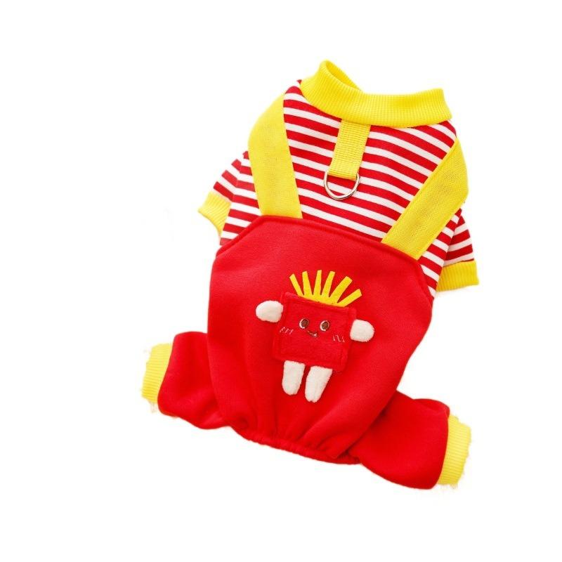 Pet Four-legged Coat, Dog Clothes, Cat Autumn and Winter with Fleece, Dog Hoodie, Medium-sized Dog, Corfather, Can Be Towed