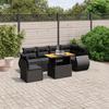 VidaXL Garden Lounge Set with Cushions 7 Pcs, Patio Sofas, Patio Furniture Set, Outdoor Furniture, Black 3272217