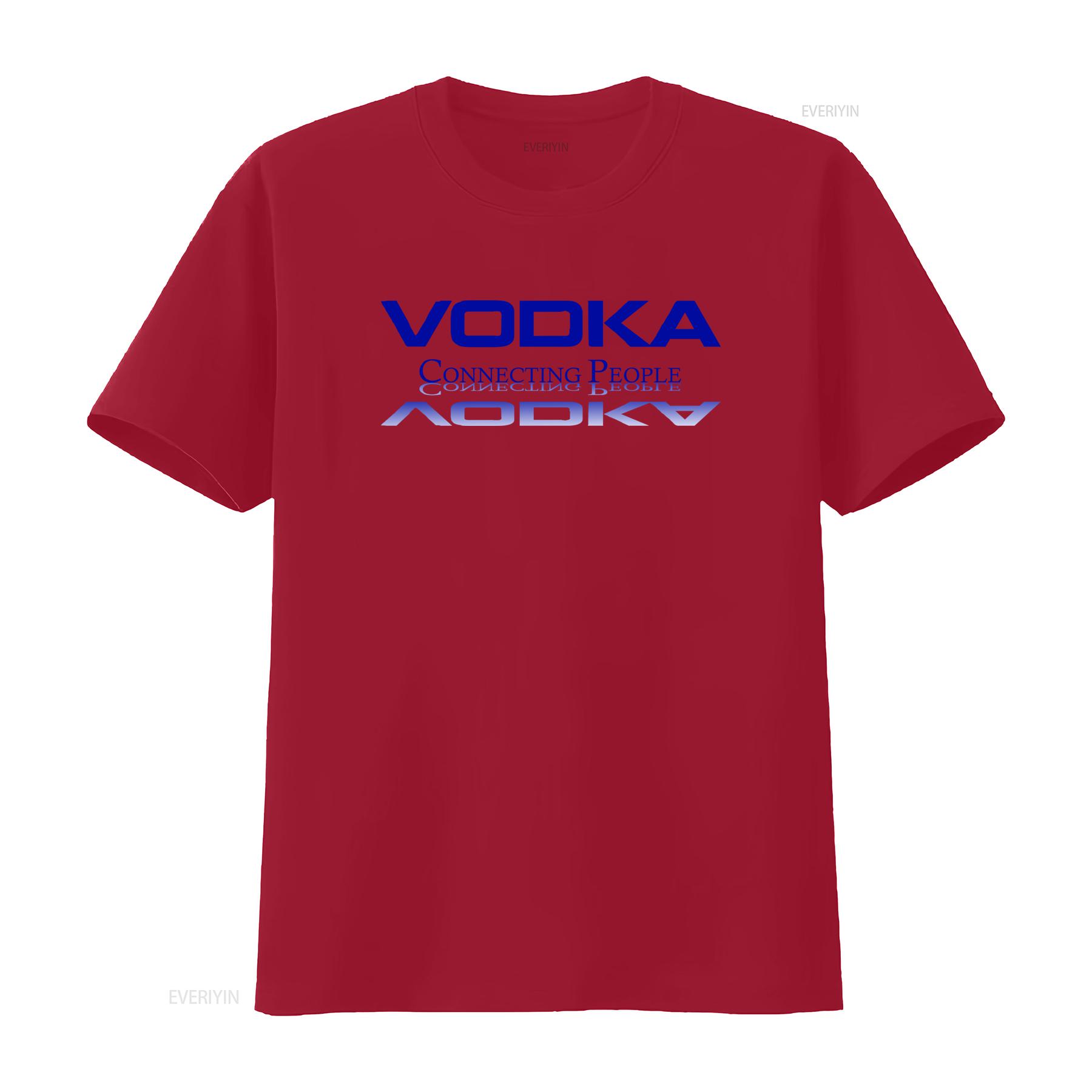 

Vodka Connecting People Print Trendy White T Shirt 040 W vintage Washed Slightly Casual Breathable Comfortable graphic S