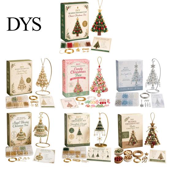 Juegos de Decoraciones Colgantes Navideñas Kit de Adorno de Cuentas para Árbol de Navidad DIY, Juego de Manualidades con Cuentas 3D, Regalos de Manualidades para Aficionados Hecho Fácil para Principiantes con