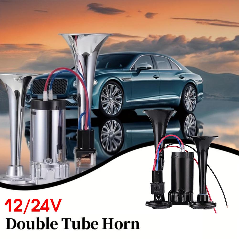 600DB Horn 12V Super Loud Car Electric Horn Dual Trumpets Air Horn Speaker For Car SUV Vehicle Boat Dual Trumpet Train Horn C0E2