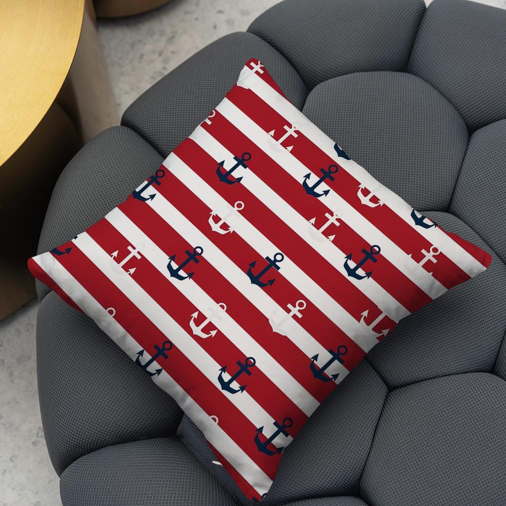 Ocean Sailor Line Texture Cushion Cover Reversible Plush Pillow Cover – For Car, Sofa, Bedroom, Perfect As a Gift.