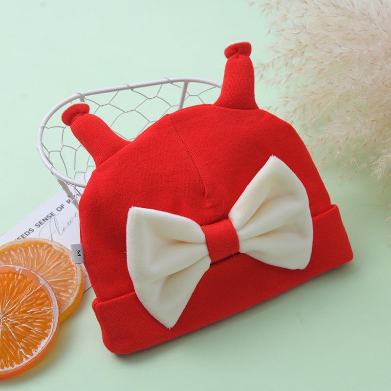 Cotton Style Beanie Autumnwinter Newborn With Fontanelle Protection And Antennae Design For Infants And Toddlers