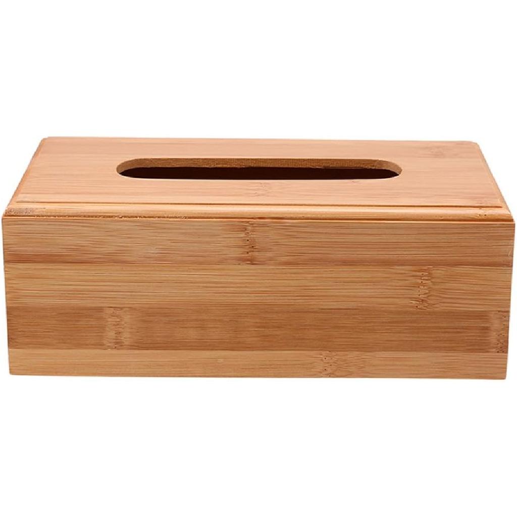Bamboo Facial Tissue Box Holder/Cover for Kleenex Wooden Tissue Paper Boxes Holder Dispenser (Rectangular)