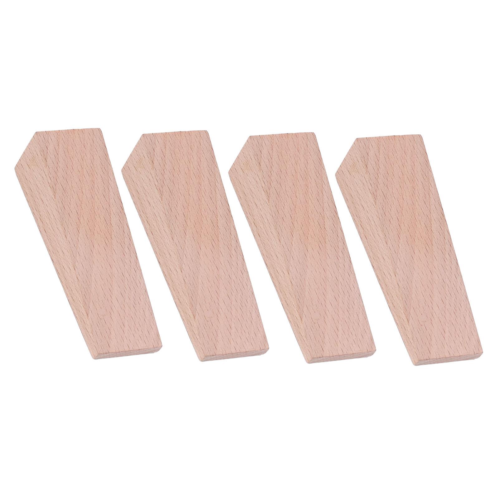 

4 PCS Wooden Door Stopper Triangle Anti Slip Moving Door Stopper Nail Free Installation Wood Color