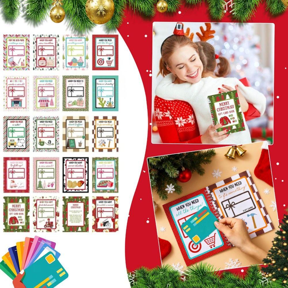 Spiral-Bound Christmas Gift Card Book Multicolor Paper Merry Christmas Card Book DIY Christmas Gifts For Teenagers
