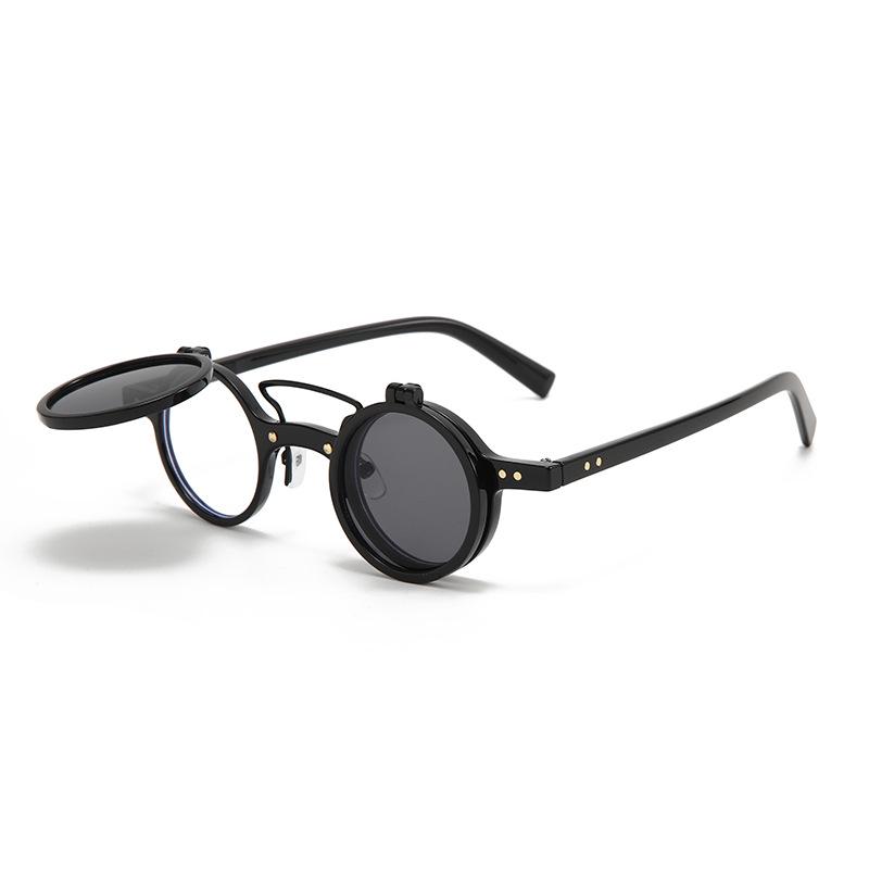 Ретро круглые очки с откидной верхней частью 2025: Минималистичный, Универсальный, Удобный, Высокое разрешение.