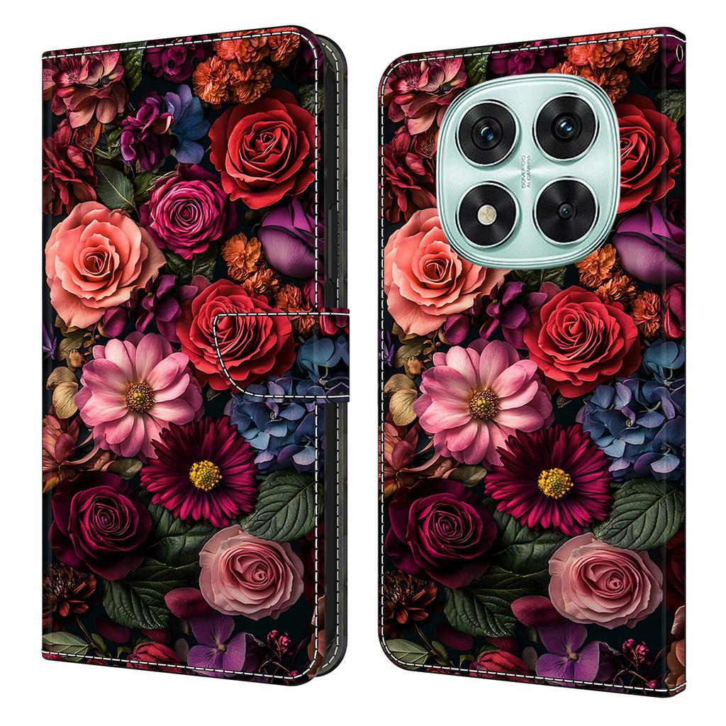 Pro Xiaomi Redmi Note 14 Pro 4G Peněženkové pouzdro Vzorový potisk PU kůže Vyklápěcí Stojánek Kryt na telefon