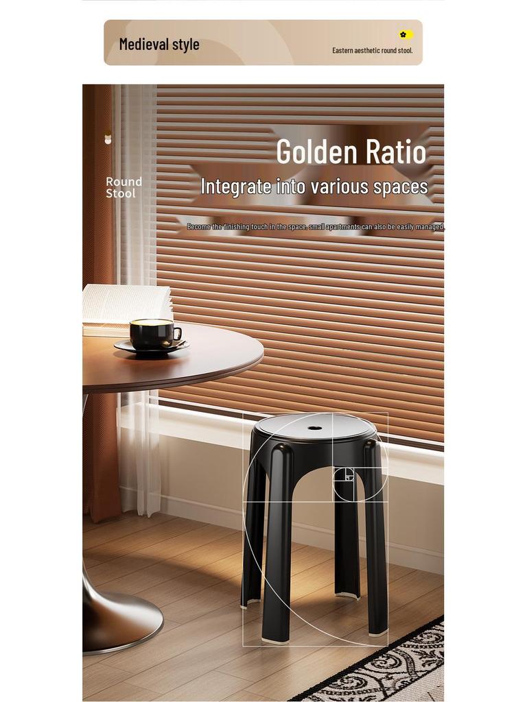 Red Festive High Plastic Stool – Sturdy Household Chair