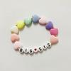 2Pcs Colorful Bead Sister Handchain Set Lettered Bangles Handcrafted Heart Bracelets for Siblings Friendship Bangle