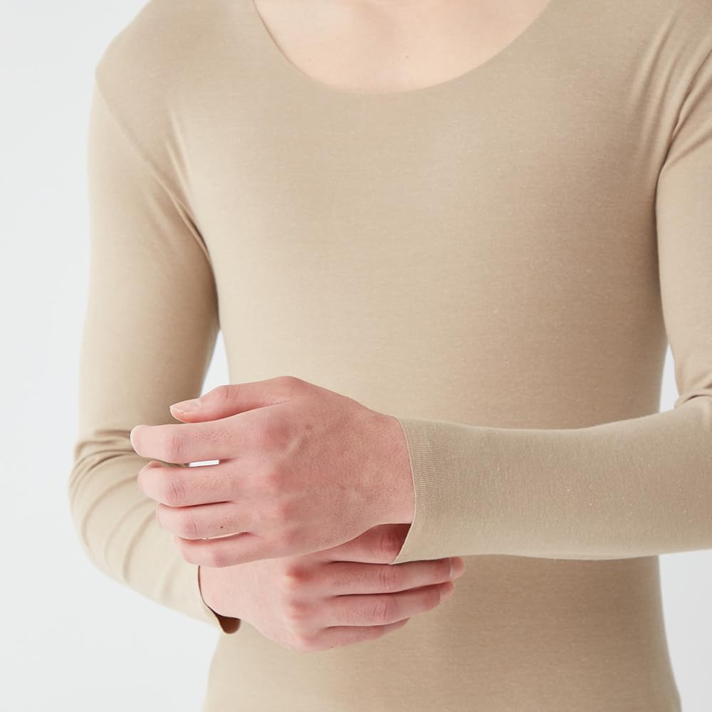 Gunze YG NEXTRA Long Sleeve Crew Neck Natural Made in Indoor Drying USA Clear Size LL (CUT OFF) Shirt, Heat-Generating, Japan, Safe, Antibacterial,