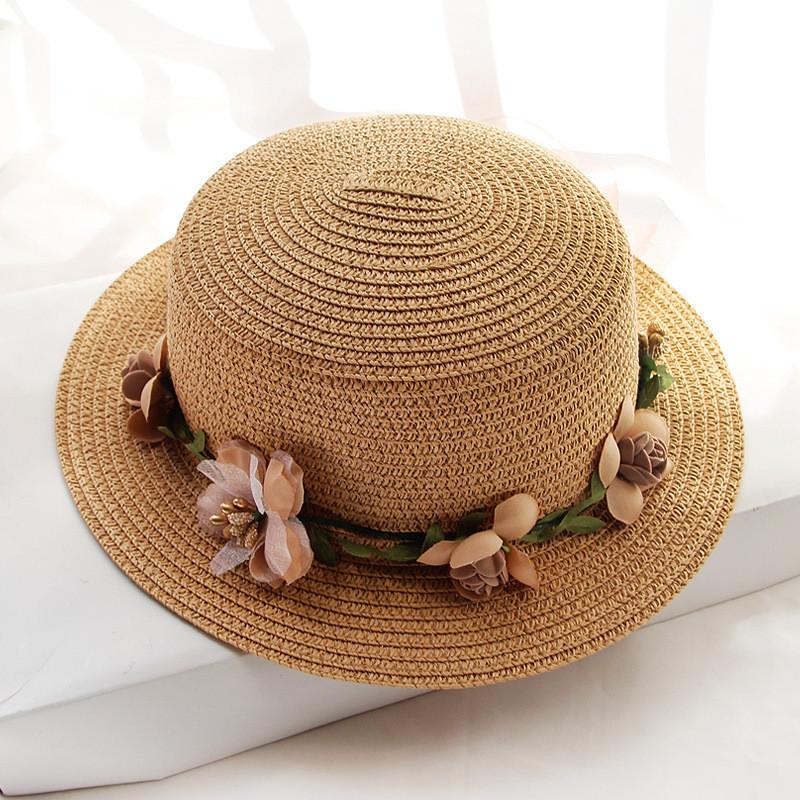 Summer Flower Hat With Wide Brim And Sunshade For Outdoor Beach Vacation