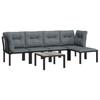 VidaXL Salon de Jardin 6 pcs, Ensemble de Meubles de Terrasse, Mobilier d'Extérieur, Chaise de Patio, Moderne, Noir et Gris 3187750