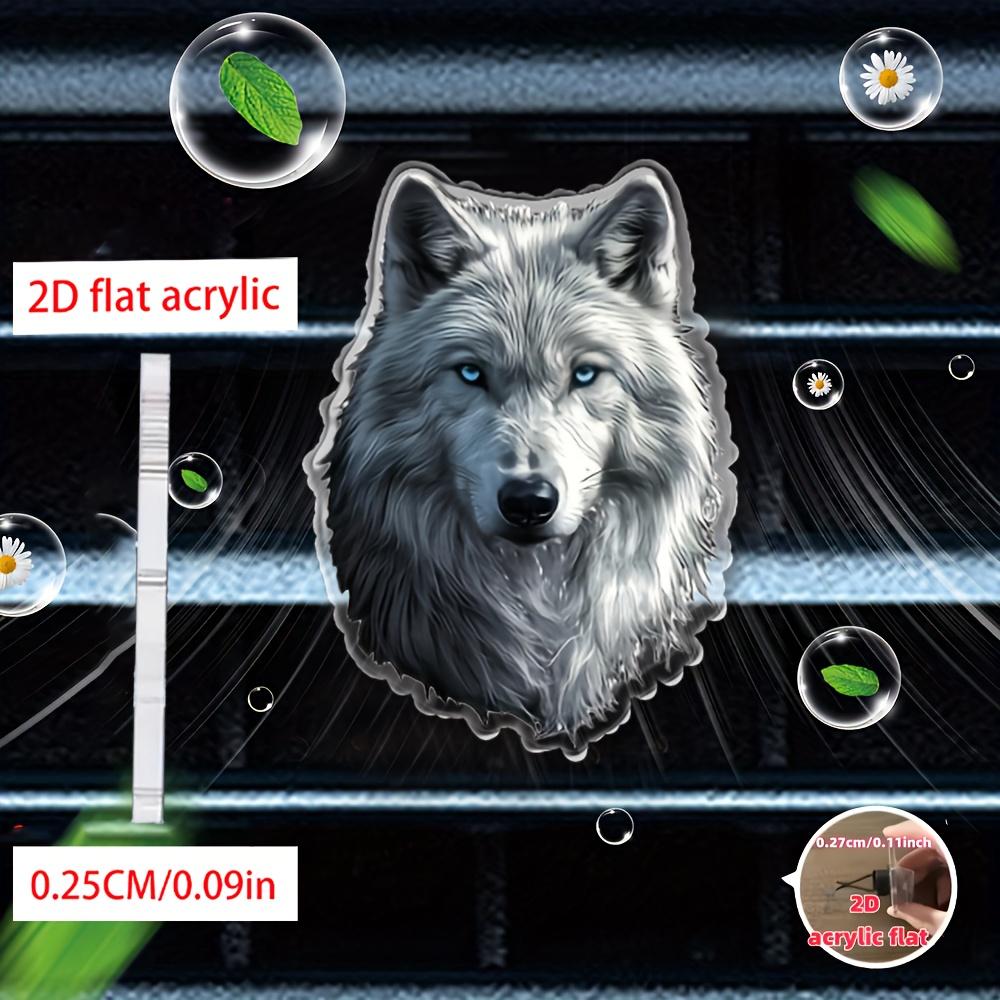 

2D Плоский Акриловый Ароматизатор Воздуха в Форме Серьезной Волчьей Головы, Предназначенный для Вентиляционных Отверстий Автомобиля, Аромат для Салона