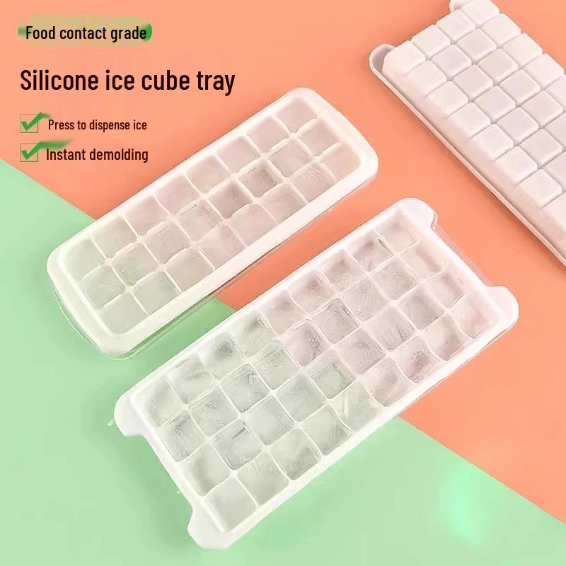 Silicone Ice Cube Tray with Lid - Ice Pellet Maker & Storage Box for Home