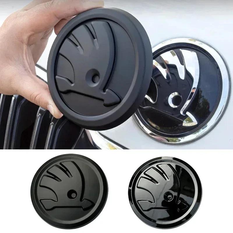 JIYQ3 For Skoda ABS Car Front Hood Cover Emblem Sticker for Skoda Rapid Kodiaq Karoq Superb Kamiq Rapid Octavia Spaceback Auto Badge A