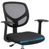 SONGMICS Office Chair Ergonomic Work Stool with Armrests Seat Height 55-75 cm High Work Chair with Adjustable Foot Ring Load Capacity 120 kg Black