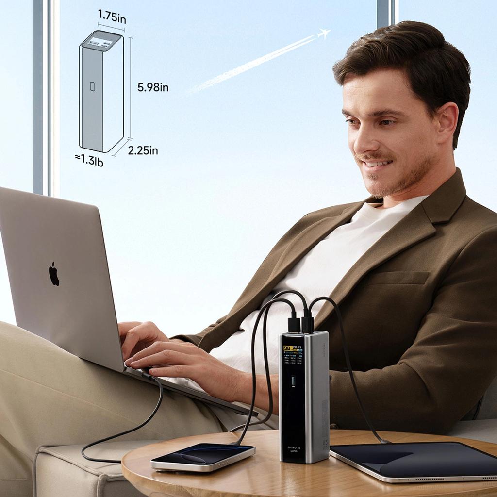 Powerbank Cuktech CKPB200UGLGR 210W 20000mAh 2 x USB-C 1 x USB-A - szary