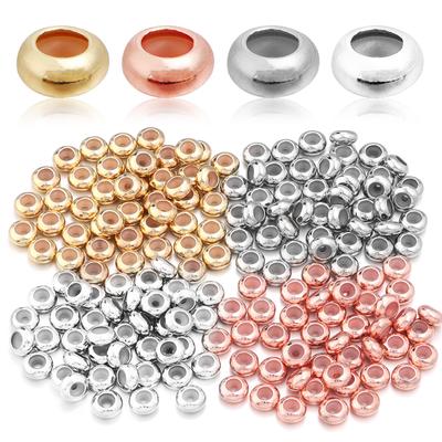 20Pcs Copper Crimp End Beads Stopper Spacer Beads With Rubber Silicone For DIY Bracelet Jewelry Making Supplies Accessories