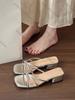 Fashion Comfortable Women's Open-Toe Slippers Summer Outdoor Wear 2025 New Sle  Knot Flat Heel Wide Strap Sandals for Skirts
