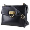 Salvatore Ferragamo Gancini Shoulder Bag Black Calfskin Women Used